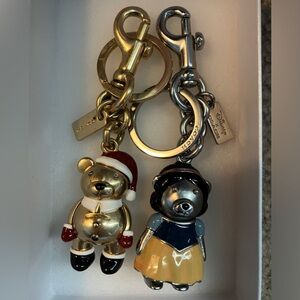 Coach bag charm duo TWO 🔥 charms or key chains EUC